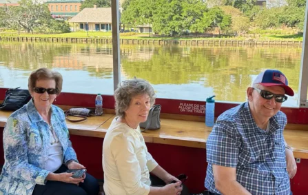 A group enjoys Caddo Lake near The Glen